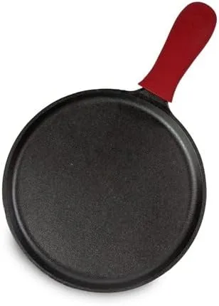 Miniatura 2 de Lodge Plancha de hierro fundido y soporte de mango caliente, 10.5", negro/rojo