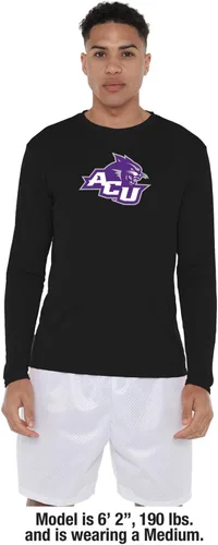 Miniatura 3 de Camisa deportiva de manga larga oficial de la NCAA Collegiate para hombre, colección negra con logotipo primario
