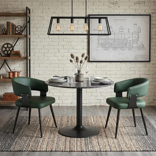 Miniatura 21 de Dining Chairs Set of 2, Modern Upholstered Faux Leather Kitchen Chairs with Curved Back, Easy to Assemble & Clean for Dining Room, Restaurant, Cafe