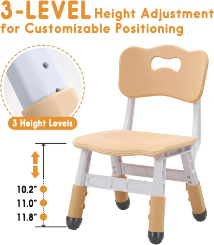 Miniatura 4 de Silla para niños de altura ajustable, sillas para niños de 2 a 8 años con fundas para pies para el hogar, aula, jardín de infantes y lugares