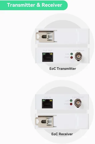 Miniatura 7 de 【Actualizado】LINOVISION POE sobre coaxial EOC convertidor IP sobre coaxial máximo 3000 pies de potencia y transmisión de datos sobre cable coaxial