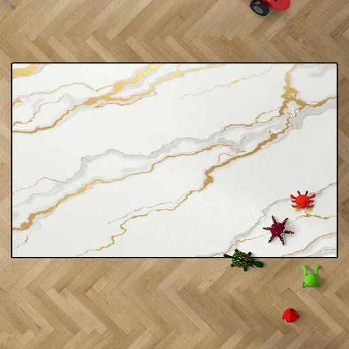 Miniatura 23 de TOMWISH - Alfombra abstracta pintada a mano en blanco y negro con pintura dorada, sala de estar, dormitorio, decoración de suelo, alfombra