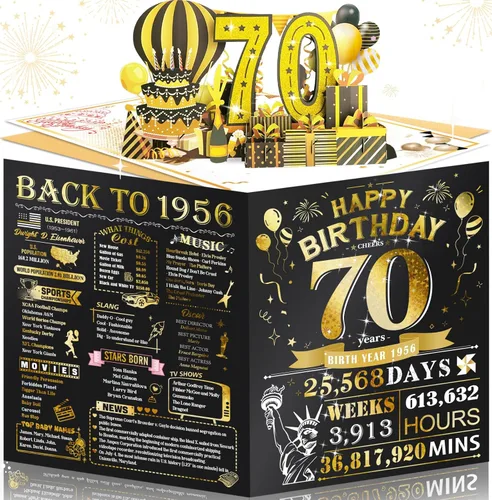 Miniatura 46 de Tarjeta de cumpleaños número 10 para niña, niño, nieto, nieta, hijo, hija, gigante, desplegable, “Happy 10th Year Old”, decoración, regalo de Negro