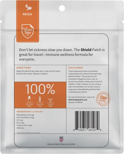 Miniatura 7 de The Friendly Patch Shield - Parche de apoyo inmunitario Potenciadores inmunológicos portátiles para adultos con vitamina D3, C y zinc 28 parches