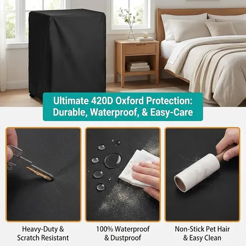 Miniatura 3 de WOMACO Funda universal enrollable para cama, protector de almacenamiento plegable (negro, individual/31 pulgadas)