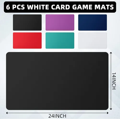 Miniatura 2 de Yexiya Tapete de juego de 6 piezas para TCG MTG de 24 x 14 pulgadas, tapete de goma suave para juegos de cartas, juegos de mesa (mezcla de colores)