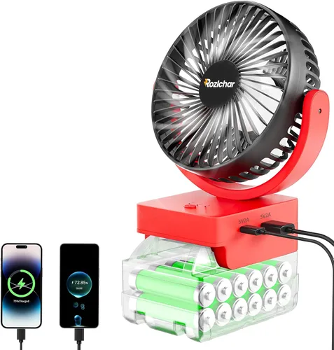 Miniatura 7 de Rozlchar Ventilador inalámbrico portátil compatible con batería DeWALT de 18 V 20 V, funciona para DCB182 DCB183 DCB204 DCB206, ventilador
