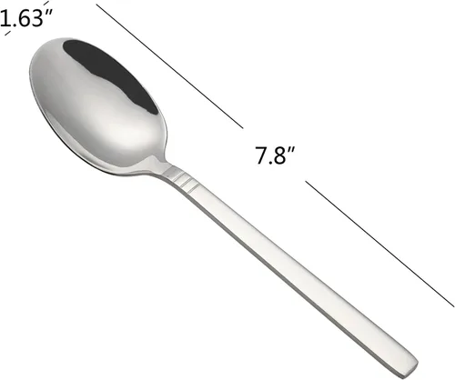 Miniatura 3 de Morcte Cuchara de cena de acero inoxidable de 12 piezas, cuchara de cubiertos de 7.8 pulgadas