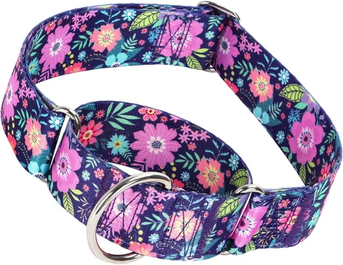 Miniatura 18 de Collar Martingale para Perro de 1.5 Pulgadas de Ancho - Diseño de Calavera Extra Resistente para Perros Grandes, Collar de Entrenamiento Ajustable