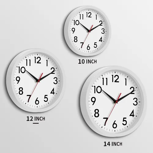 Miniatura 3 de DAXSMY Reloj de pared de 12 pulgadas que funciona con batería, silencioso, sin tic-tac, analógico, moderno, decorativo para oficina, cocina, C-blanco