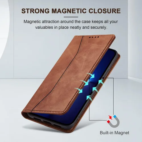 Miniatura 3 de Jasonyu Funda tipo cartera con tapa para iPhone 13 Pro, funda magnética de cuero con tarjetero, función atril, funda protectora duradera de TPU a