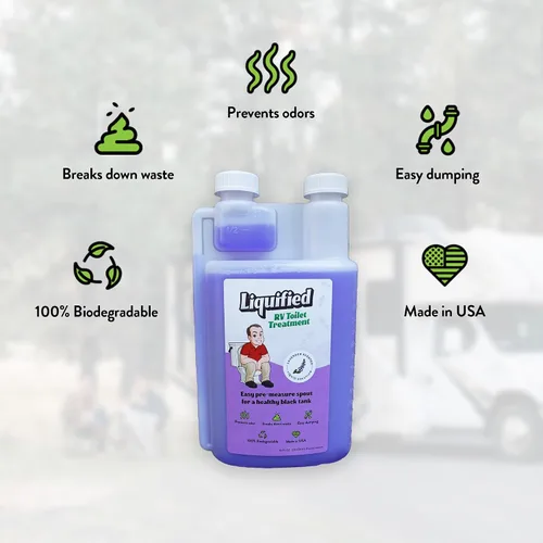 Miniatura 3 de Liquified RV Toilet Treatment - Digestor para tanque de retención de aguas negras, eliminador de olores, aroma lavanda, Matts RV Reviews, 16 onzas