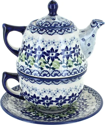 Miniatura 3 de Blue Rose Polish Pottery Blue Butterfly Tea para uno