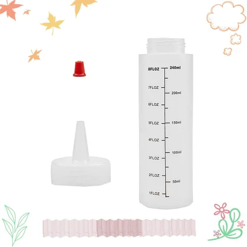 Miniatura 3 de Baaxxango Paquete de 12 botellas de plástico de 8 onzas líquidas, botella de chorro con tapa de punta roja y escamas negras para salsa de tomate