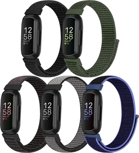 Miniatura 8 de Bcuckood Correa de nailon compatible con Fitbit Inspire 3/2/HR/Fitbit Ace 3/2, correa deportiva de nailon suave, transpirable, ajustable, correa