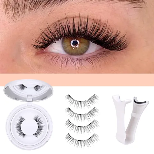 Miniatura 8 de Pestañas magnéticas con aplicador, sin pegamento ni delineador de ojos, banda transparente, pestañas magnéticas finas, parecen extensiones