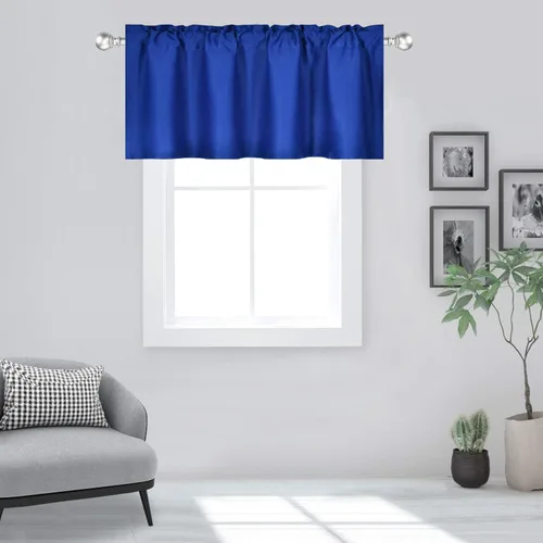 Miniatura 60 de DECOVSUN Cenefas Aqua para ventanas de cocina, con bolsillo para barra, opacas, con aislamiento térmico, 1 panel de 42 x 18 pulgadas
