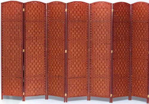 Miniatura 24 de Legacy Decor 8 Panels Room Divider Privacy Partition Screen Bamboo Fiber Natural Color 5.9 ft High X 11.7 ft Wide