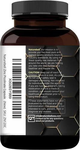 Miniatura 9 de Picolinato de zinc de alta potencia 100 mg – 240 cápsulas, forma biodisponible de zinc para apoyo inmunológico y salud de la piel – Sin OMG y gluten