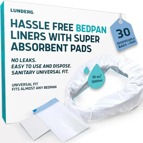 Miniatura 10 de Lunderg Bolsas de cama con almohadillas superabsorbentes perfumadas de limón, paquete económico de 30 unidades, grado médico y ajuste universal