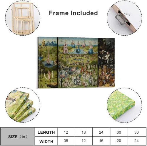Miniatura 2 de Hieronymus Bosch, The Garden of Earthly Delights - Póster de pinturas famosas, pósteres de obras de arte geniales, arte de pared, impresiones