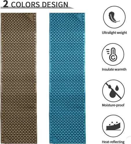Miniatura 4 de Almohadillas de espuma para acampar para senderismo, colchón ultraligero de celda cerrada, tapete suave impermeable para adultos, esterillas anchas