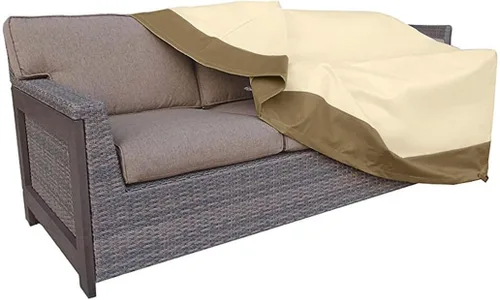 Miniatura 6 de Rutile Funda para Sofá de Patio de Servicio Pesado, 100% Impermeable, Funda para Sofá Lounge Profundo de 2 Plazas para Exteriores, Fundas