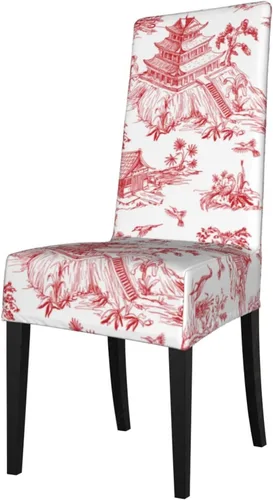 Fundas para sillas de comedor con estampado de estilo chinoiserie, fundas para sillas de comedor lavables, fundas extraíbles para sillas de comedor