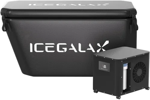Miniatura 3 de Icegalax Bañera de hielo en ángulo, bañera de hielo portátil para atletas, recuperación de fitness, enfriador de agua, compatible con bañera de Gris