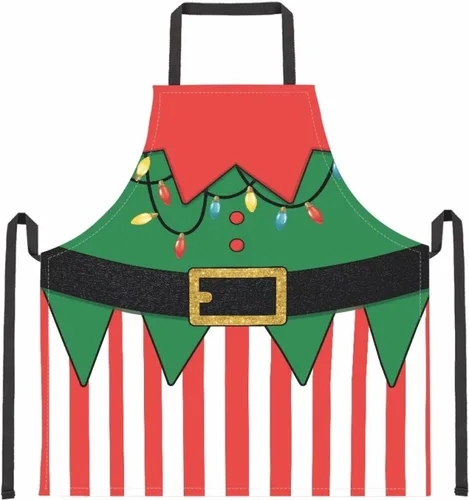 Miniatura 45 de Dreaweet Delantal de cocina unisex con cuello ajustable de Navidad