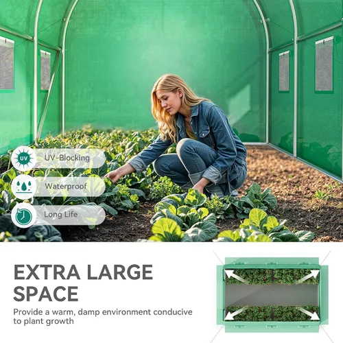 Miniatura 2 de YITAHOME Invernaderos de 26 x 10 x 7 pies, túnel de invernadero de alta resistencia, casas verdes, jardinería al aire libre, cuerdas de estaca