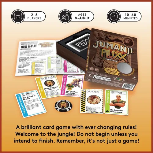 Miniatura 2 de Looney Labs Jumanji Fluxx Juego de Cartas - Experimenta el Caos de la Selva de Jumanji