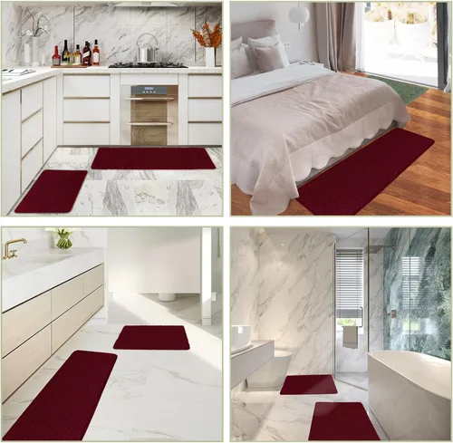 Miniatura 304 de Alfombra de baño pequeña de 12 x 18 pulgadas, lavable y absorbente, antideslizante, alfombra de baño de felpilla gruesa y suave para baño, ducha