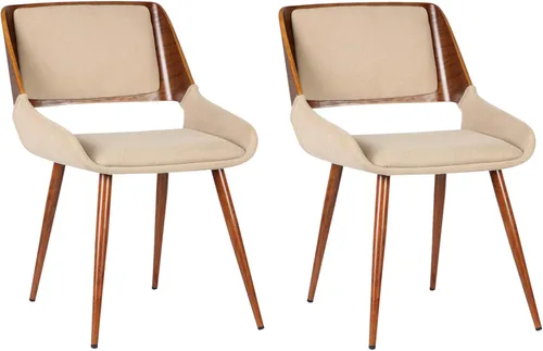 Miniatura 16 de Armen Living Silla de comedor Panda en tela gris y acabado de madera de nogal, 25 pulgadas de profundidad x 20 pulgadas de ancho x 31 pulgadas