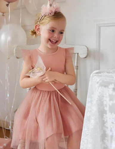 Miniatura 2 de Arshiner Vestido tutú de verano para niñas pequeñas, de tul sin espalda, para fiesta, cumpleaños, vestidos de algodón, 2-6 años
