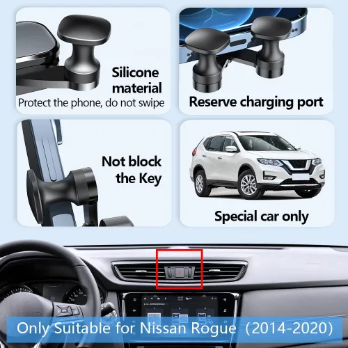 Miniatura 5 de Soporte de teléfono de coche para Nissan Rogue SUV 2014-2020, Nissan Rogue Sport 2017-2022, accesorios de automóvil, decoración interior, soporte