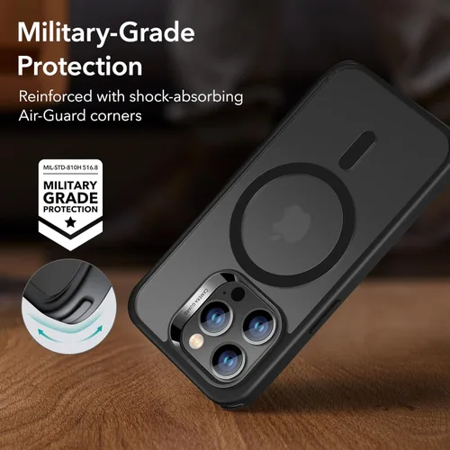 Miniatura 5 de ESR Funda magnética híbrida con HaloLock compatible con MagSafe, compatible con funda para iPhone 13 Pro Max, protección de grado militar, parte