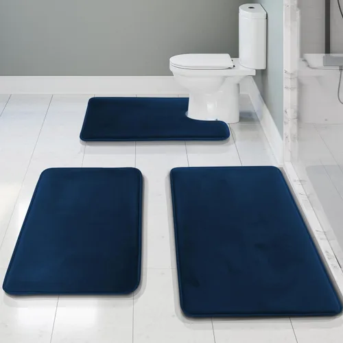 Miniatura 48 de Clara Clark tapete para baño, regadera o tina, de gomaespuma, negro, antiderrapante Azul claro
