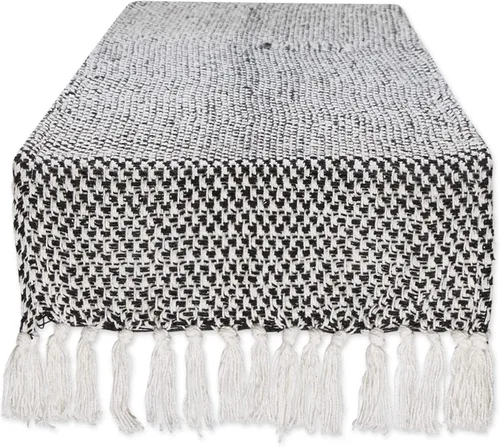 Miniatura 29 de DII Woven Basics Collection Camino de mesa de punto 100% algodón, 15"x108", Stone Piedra