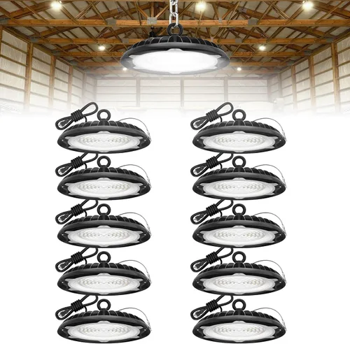 Miniatura 7 de HYPERLITE Luces de Alta Bahía Comerciales: Luz LED de 150W 6000K para Tienda de Taller - Luces UFO Impermeables para Lugares Húmedos y Ambientes