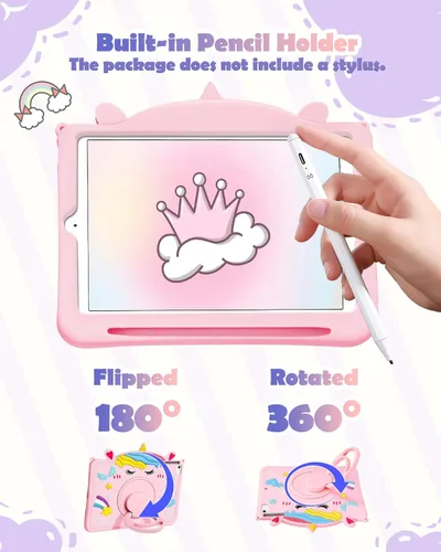 Miniatura 3 de Funda para iPad mini de 5ª/4ª generación - 7.9 pulgadas Funda Mini 4/5 Gen con soporte para bolígrafo, linda funda de tableta de silicona
