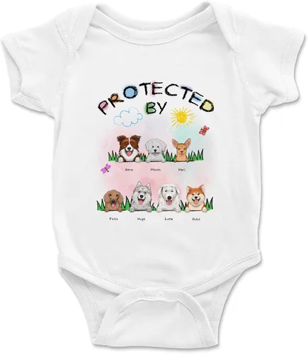 Miniatura 8 de Gossby Enterizo personalizado para bebé niña niño – Regalo personalizado ropa de bebé con diseño de perro – 0-24 meses – 4