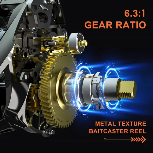 Miniatura 3 de HAUT TON Matel Master Advanced Version Baitcaster reels,6.2:1Gear Ratio,5+1Ball Bearing,Bait clickers,12Lb Drag System Fishing Reels,for
