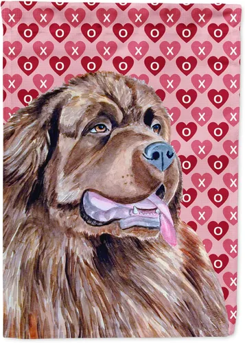 Miniatura 146 de Caroline's Treasures SS4484GF Bandera de jardín con diseño de bulldog inglés y corazones para el Día de San Valentín, bandera decorativa para patio