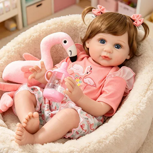 Aori Muñeca de bebé renacida realista para niñas - Muñecas de bebé recién nacidas de 22 pulgadas, adorables bebés realistas, conjunto de regalos de
