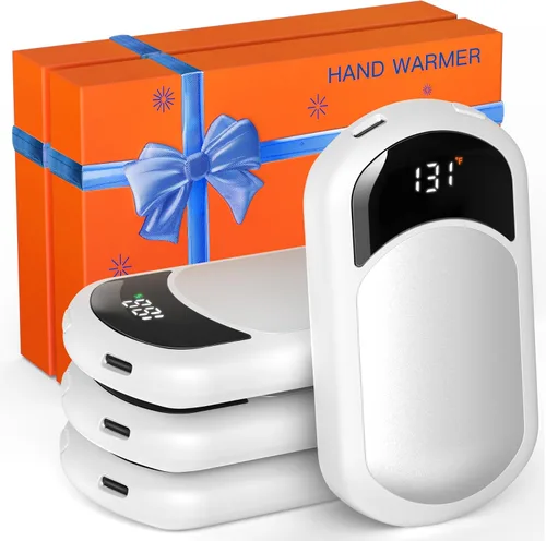 Miniatura 16 de Electric Hand Warmers Rechargeable, 104–131°F with Temp & Battery Display, 3 Heat Levels, Fast Heating, Smart Temp Control, Pocket-Size, Fits in