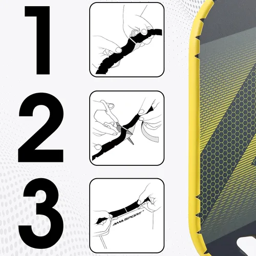Miniatura 36 de PICKLETECH Cinta de protección de pala de pickleball – Protector de borde de cabeza de paleta – Cinta de protección de borde de raqueta ajuste gris