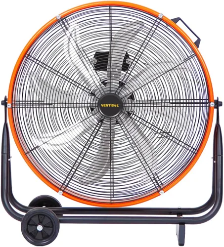 Miniatura 9 de VENTISOL Ventilador de tambor industrial de alta velocidad de 24 pulgadas, ventiladores de metal resistente, 8 cuchillas, 3 velocidades, 8600 CFM