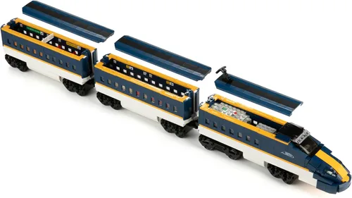 Miniatura 8 de Block Builder Juego de bloques de construcción con control remoto de tren de alta velocidad con estación de tren completo (1532 piezas). Bloques