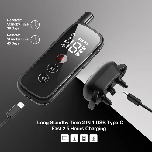Miniatura 4 de Collar de choque para perro, collar de entrenamiento para perros con control remoto para perros pequeños, medianos y grandes, collar electrónico